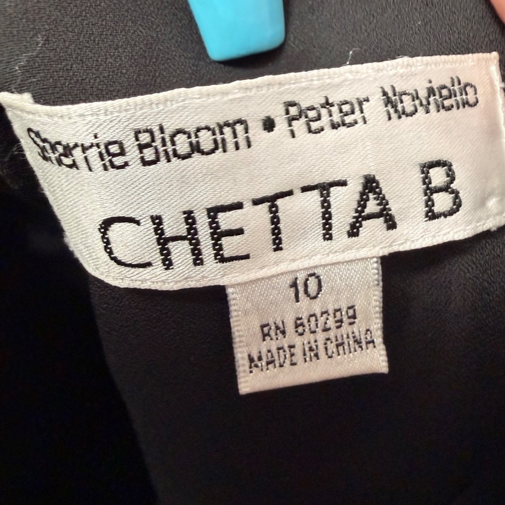 Vintage CHETTA B Black Sequined Embellished Floral Bustier Size 10 - Picture 4 of 4
